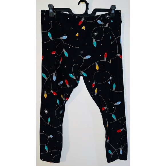Christmas Lights Print Leggings 1X-2X - Picture 1 of 3